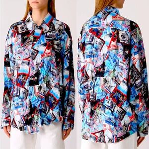 Balenciaga I ❤️ DUBAI silk shirt & short set